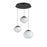 ET2 Lighting Nimbus 3-Light LED Pendant, Black/White Cirrus - E11523-113BK