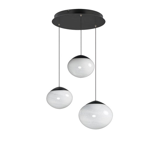 ET2 Lighting Nimbus 3-Light LED Pendant, Black/White Cirrus - E11523-113BK