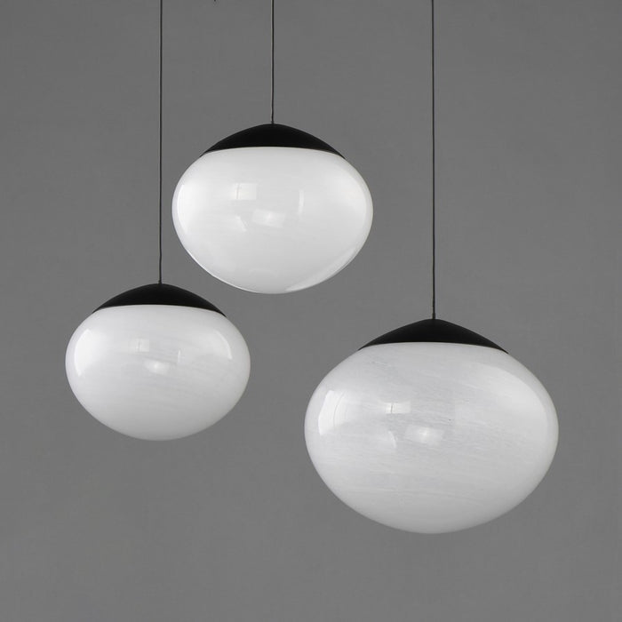 ET2 Lighting Nimbus 3-Light LED Pendant, Black/White Cirrus