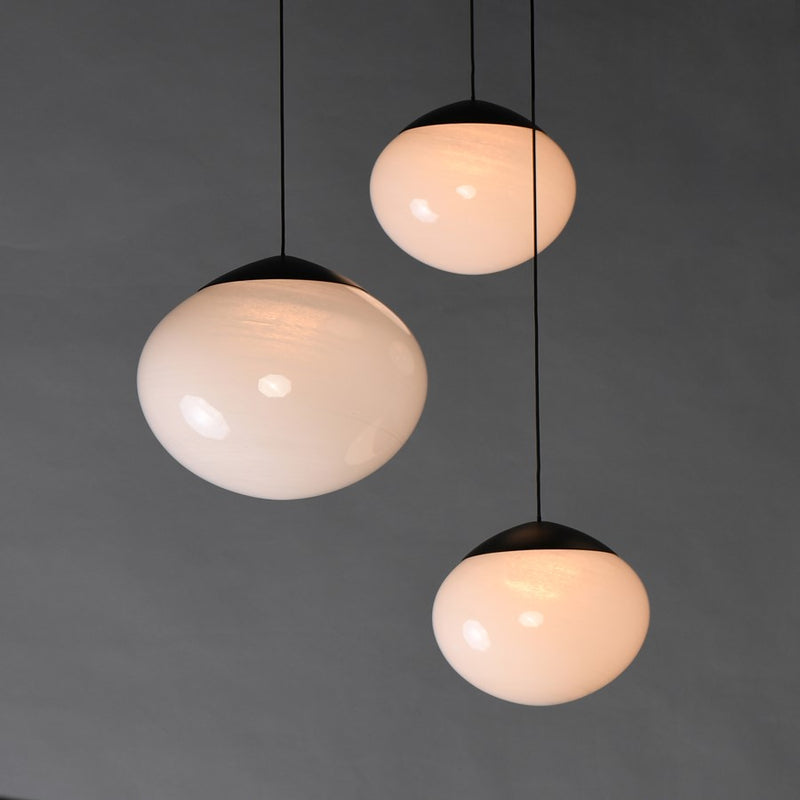 ET2 Lighting Nimbus 3-Light LED Pendant, Black/White Cirrus