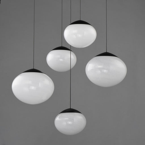 ET2 Lighting Nimbus 5-Light LED Pendant, Black/White Cirrus