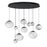 ET2 Lighting Nimbus 10-Light LED Pendant, Black/White Cirrus - E11529-113BK