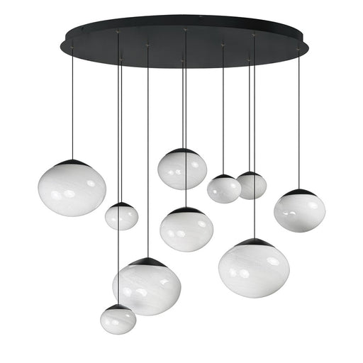 ET2 Lighting Nimbus 10-Light LED Pendant, Black/White Cirrus - E11529-113BK
