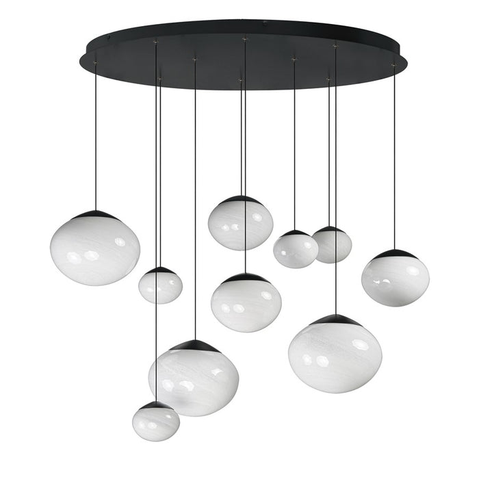 ET2 Lighting Nimbus 10-Light LED Pendant, Black/White Cirrus - E11529-113BK