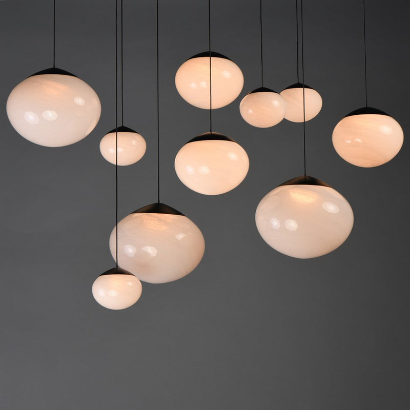ET2 Lighting Nimbus 10-Light LED Pendant, Black/White Cirrus