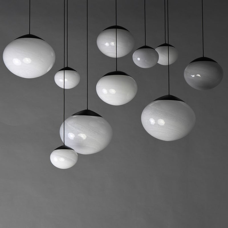ET2 Lighting Nimbus 10-Light LED Pendant, Black/White Cirrus