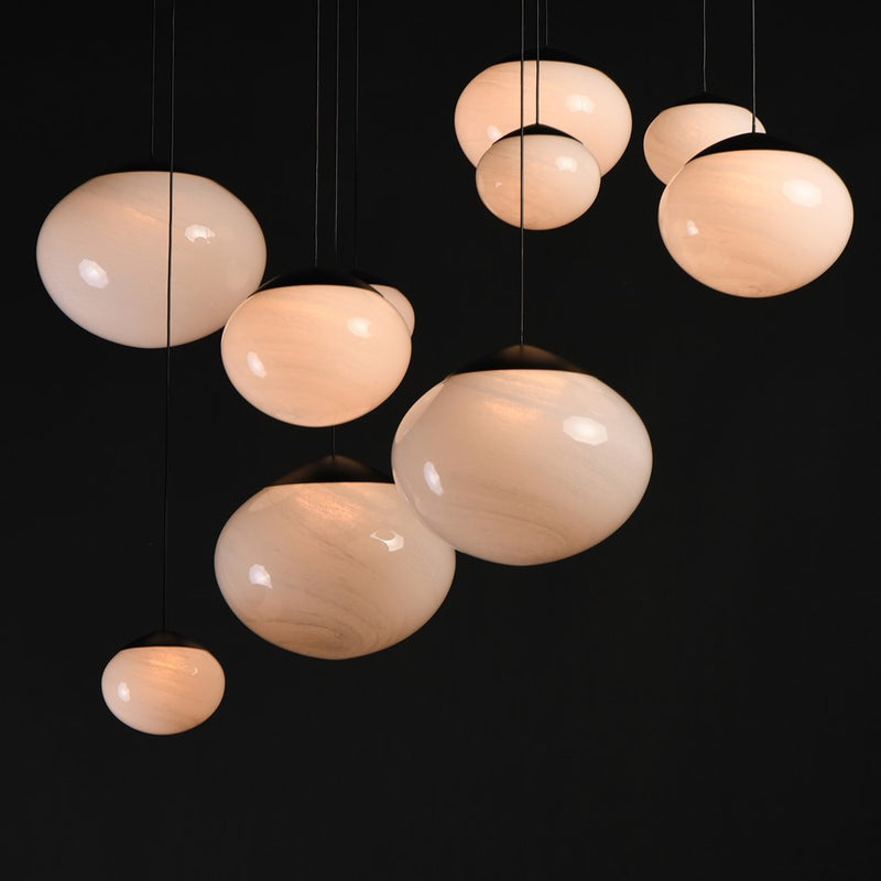 ET2 Lighting Nimbus 10-Light LED Pendant, Black/White Cirrus