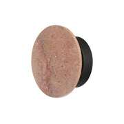 ET2 Discus 7in 1-Light LED Outdoor Wall Sconce | Modern Rosso Laterite and Gunmetal Stone | Entryway & Patio | 7.25 x 7.25 x 3 in | Model E14351-RLGM