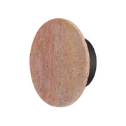 ET2 Discus 9in 1-Light LED Outdoor Wall Sconce | Modern Rosso Laterite and Gunmetal Stone | Entryway & Patio | 8.75 x 8.75 x 3 in | Model E14352-RLGM