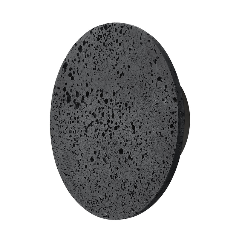 ET2 Discus 10in 1-Light Outdoor Wall Sconce | Modern Lava and Gunmetal Stone | Entryway & Patio | 10.25 x 10.25 x 3 in | Model E14353-LVGM