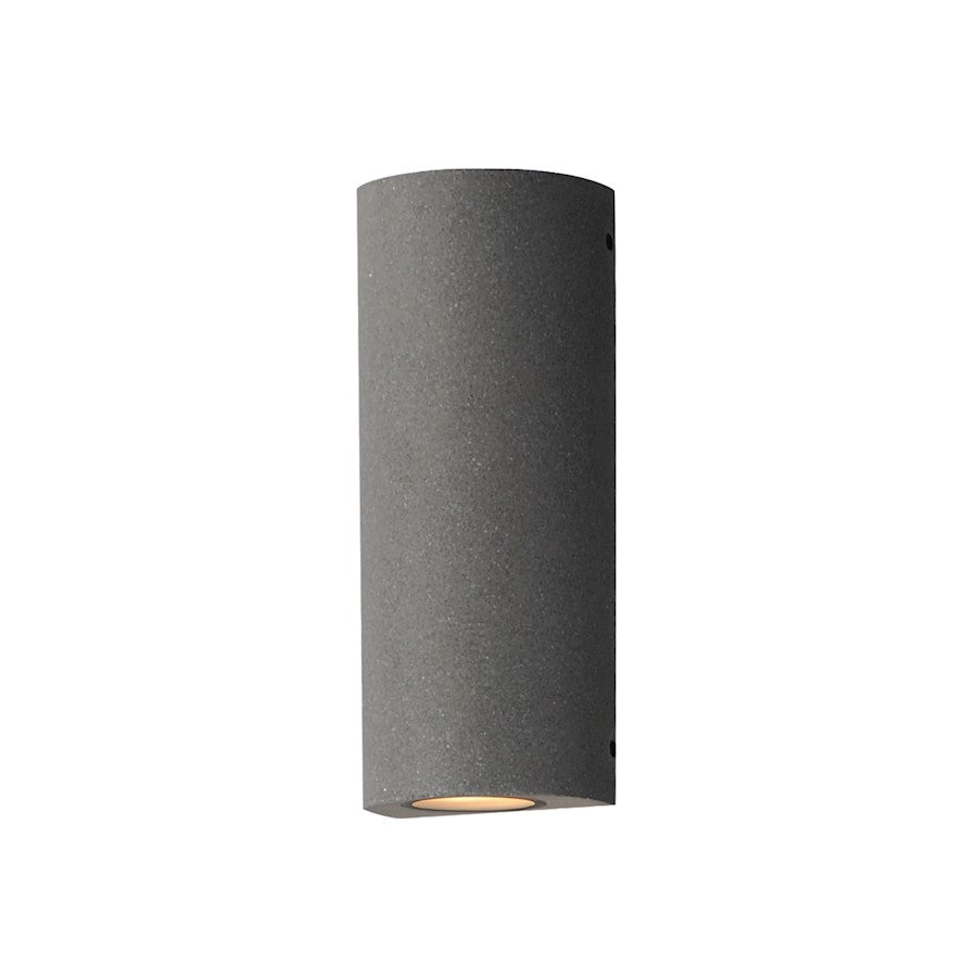 ET2 Lighting Pilar 2Lt LED Outdoor Cylinder Wall Sconce, Greystone - E14373-GSN