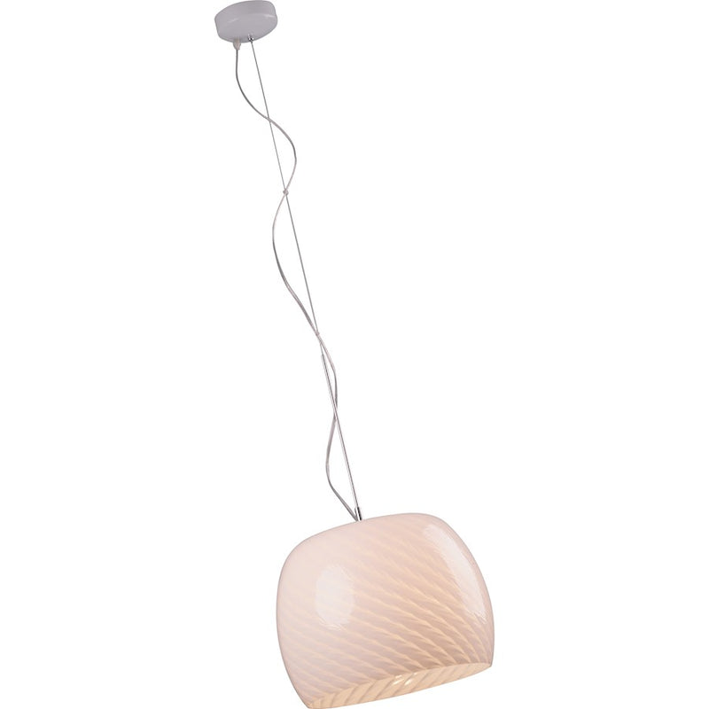 ET2 Lighting Ripple 1 Light Pendant, White Ripple