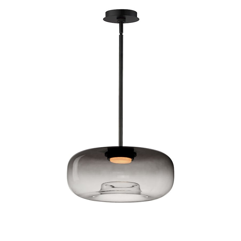 ET2 Lighting Bombona 1Lt 16"X7" LED Pendant, Black/Smoke