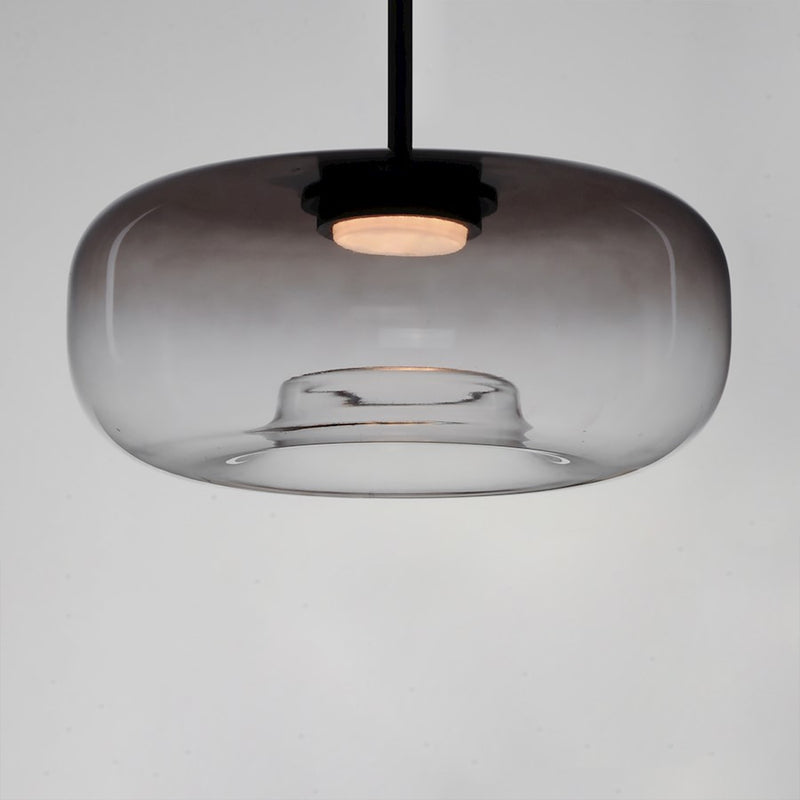 ET2 Lighting Bombona 1Lt 16"X7" LED Pendant, Black/Smoke