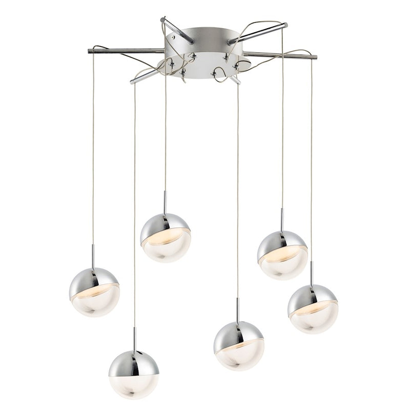 ET2 Lighting Spot 6-Light Pendant, Polished Chrome