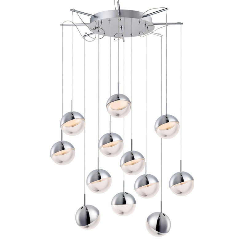 ET2 Lighting Spot 12-Light Pendant, Polished Chrome