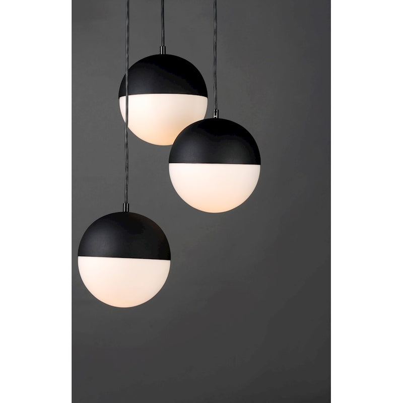 ET2 Lighting Half Moon Large LED 3-Light Pendant, Black