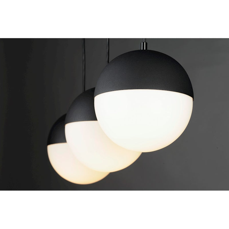 ET2 Lighting Half Moon Large LED 3-Light Pendant, Black