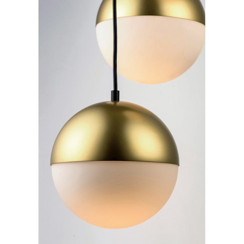 ET2 Lighting Half Moon LED 3-Light Small Pendant, Metallic Gold