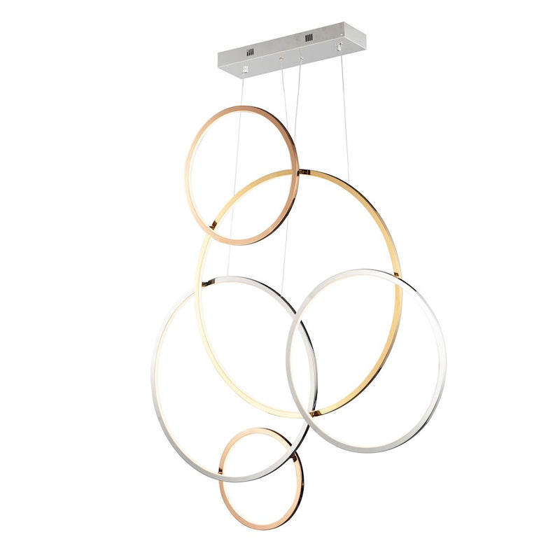 ET2 Lighting Union 5 Light Pendant, Multi-Plated