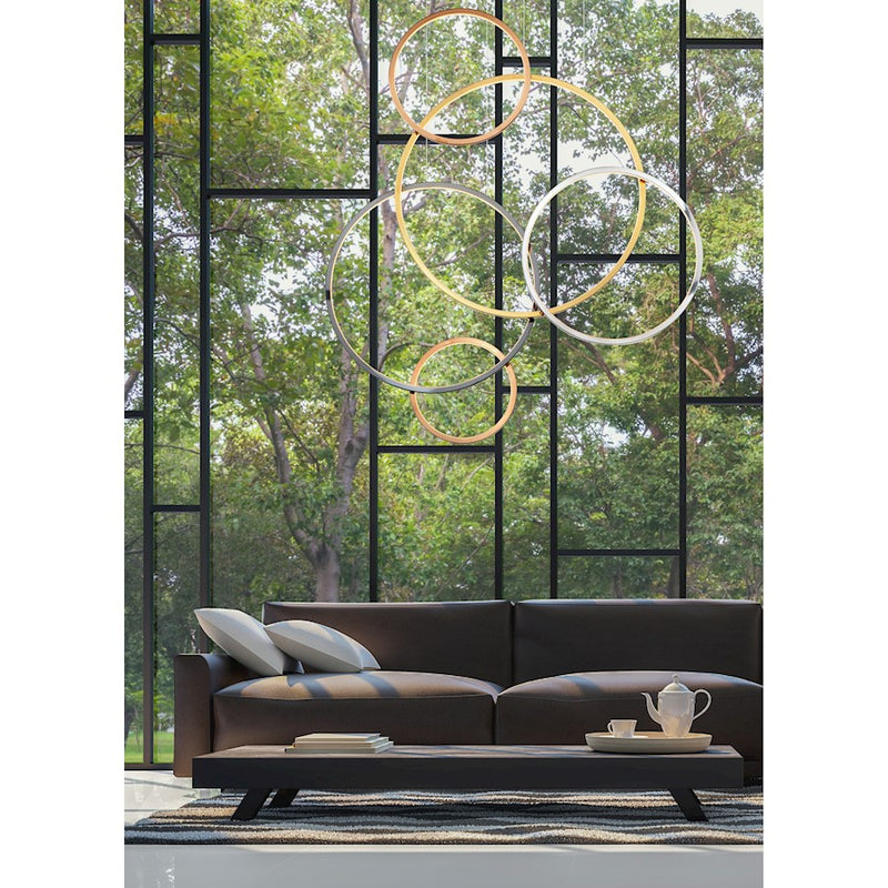 ET2 Lighting Union 5 Light Pendant, Multi-Plated