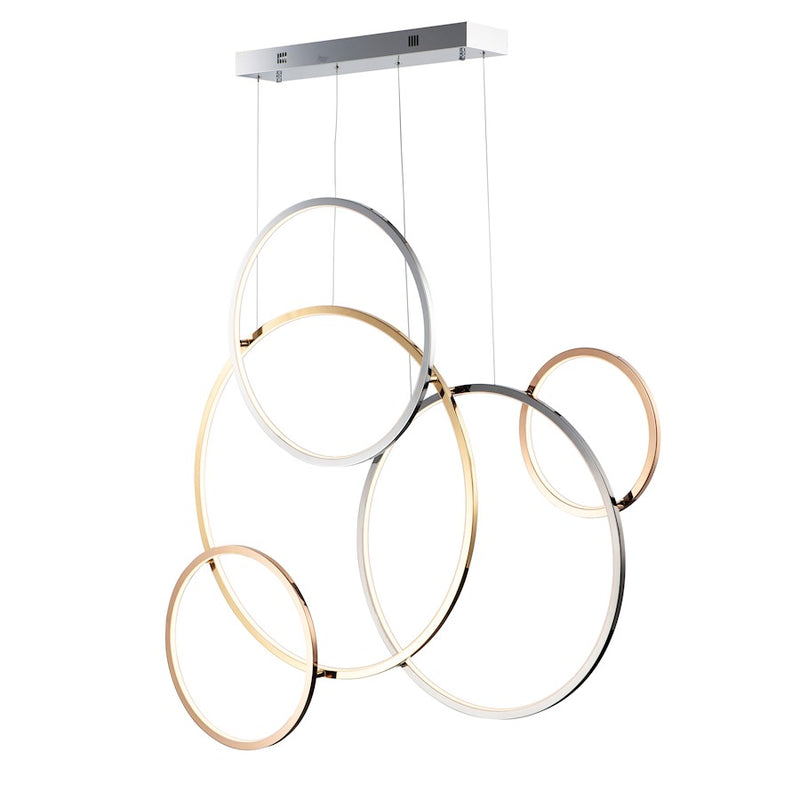 ET2 Lighting Union 5 Light Pendant, Multi-Plated