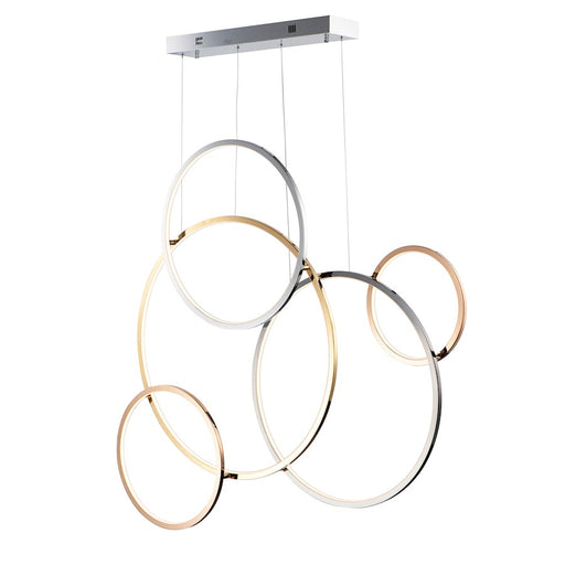 ET2 Lighting Union 5 Light Pendant, Multi-Plated