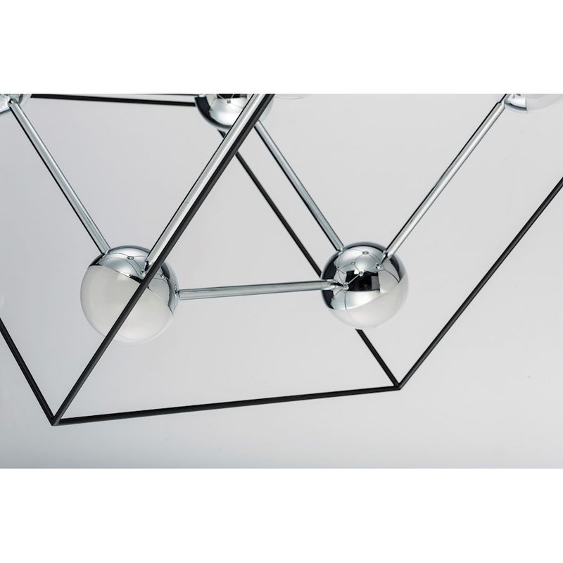 ET2 Lighting Ion 4-Light LED Pendant, Black/Polished Chrome
