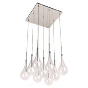 ET2 Lighting Larmes 9-Light LED Pendant, Polished Chrome