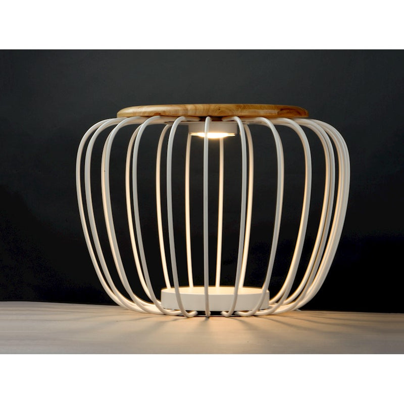 ET2 Lighting Cage 15' Floor Lamp, White and Navaho White