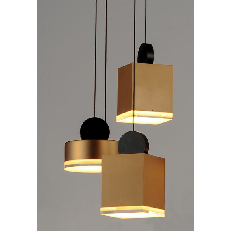 ET2 Lighting Nob Small LED Pendant, Black/Gold