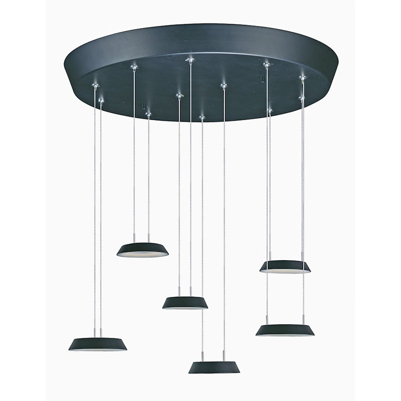 ET2 Lighting Quantum 6 Light LED Pendant, Black