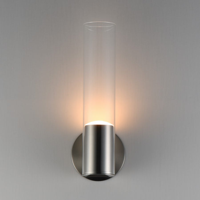 ET2 Lighting Highball Wall Sconce, Satin Nickel/Clear