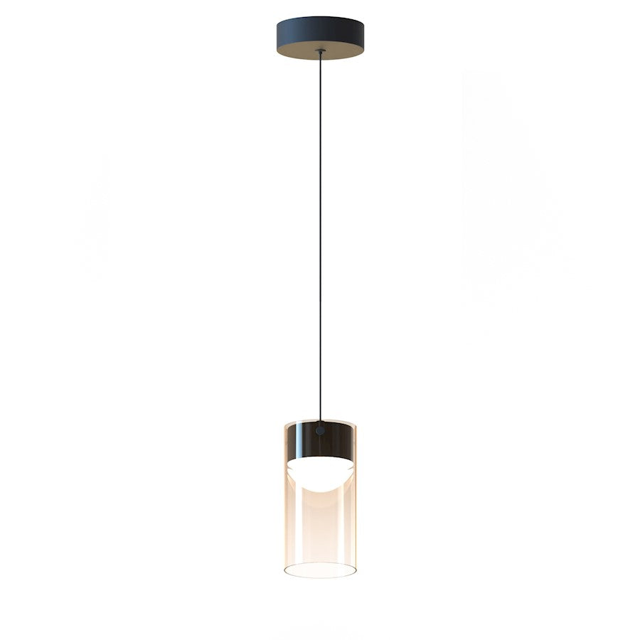 ET2 Lighting Highball 1 Light LED Mini Pendant, Gunmetal/Amber - E21181-05GM