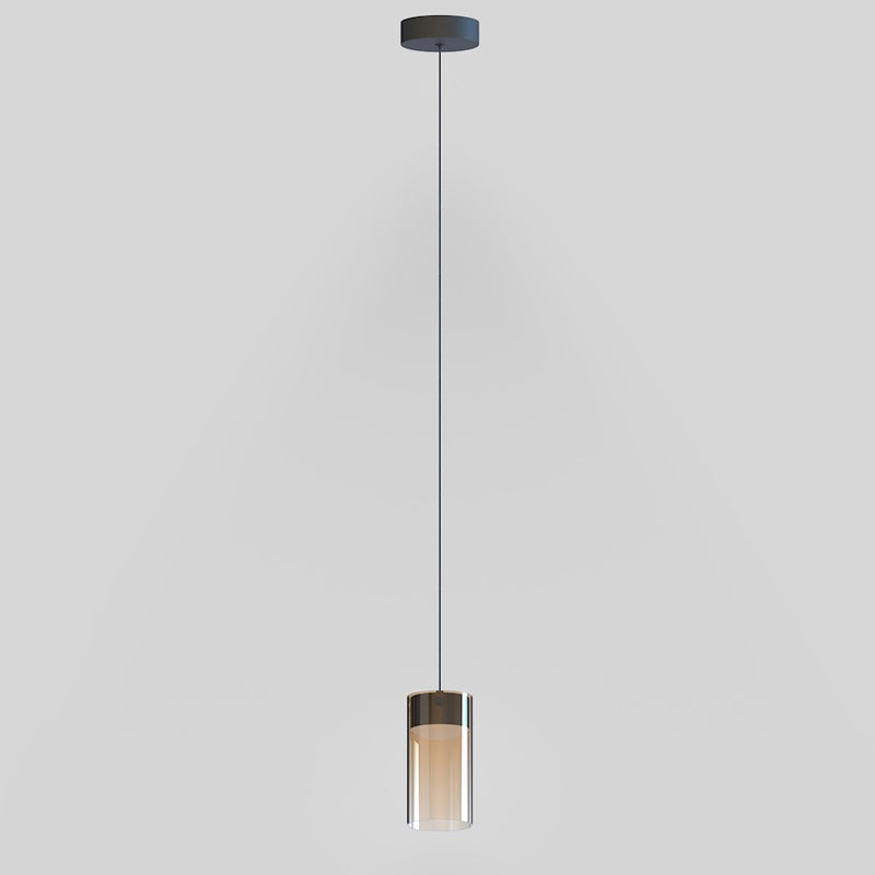 ET2 Lighting Highball 1 Light LED Mini Pendant, Gunmetal/Amber