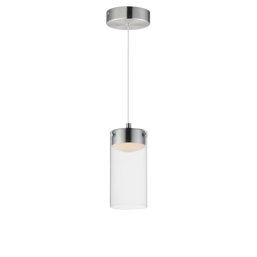 ET2 Lighting Highball 1 Light Mini Pendant, Satin Nickel/Clear - E21181-18SN
