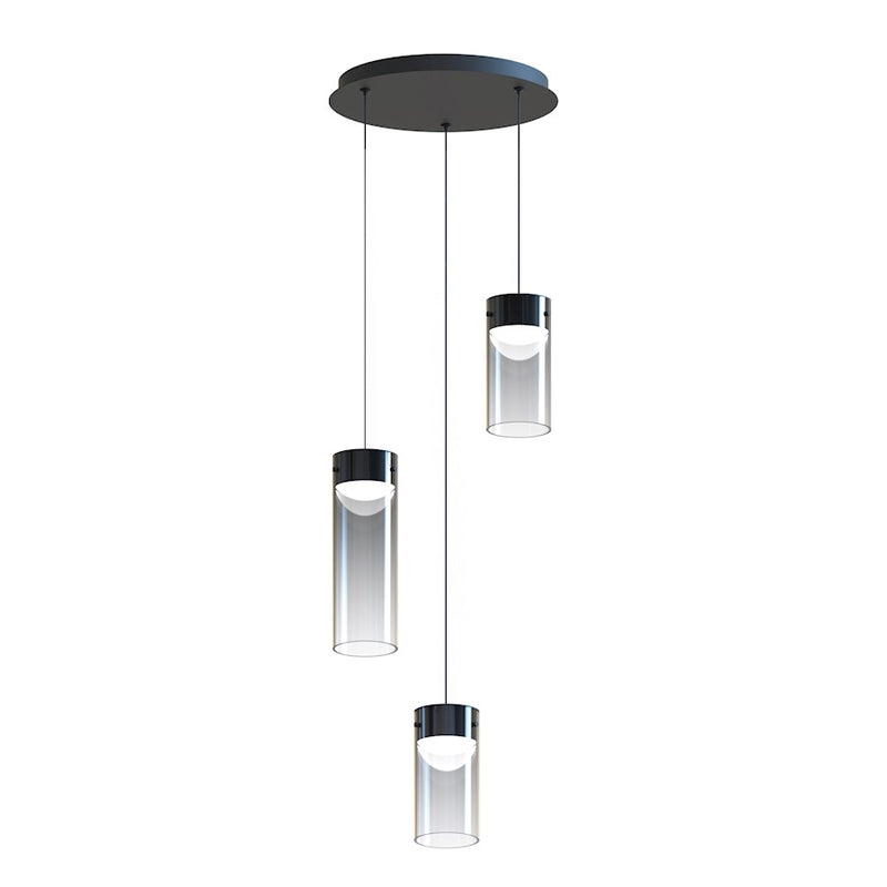 ET2 Lighting Highball 3 Light LED Pendant, Gunmetal/Amber