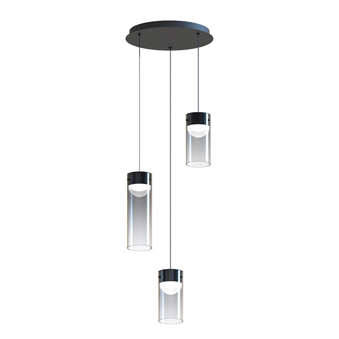 ET2 Lighting Highball 3 Light LED Pendant, Gunmetal/Smoke - E21183-142GM