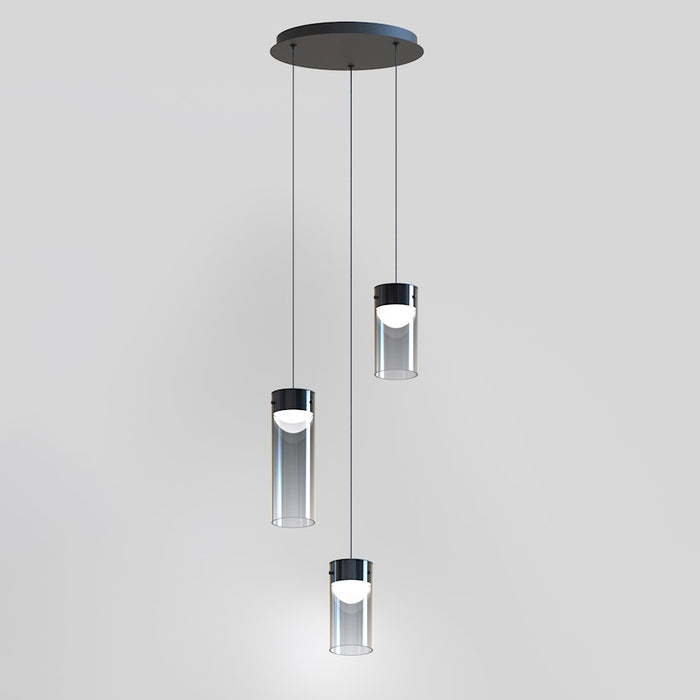 ET2 Lighting Highball 3 Light LED Pendant, Gunmetal/Smoke