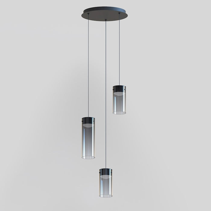 ET2 Lighting Highball 3 Light LED Pendant, Gunmetal/Smoke