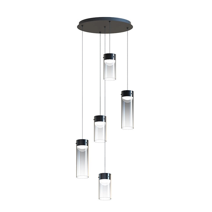 ET2 Lighting Highball 5 Light LED Pendant, Gunmetal/Smoke - E21185-142GM