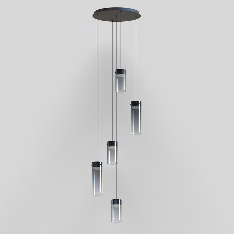 ET2 Lighting Highball 5 Light LED Pendant, Gunmetal/Smoke
