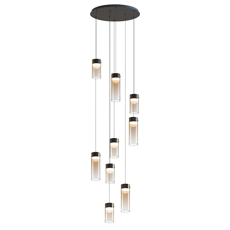 ET2 Lighting Highball 9 Light LED Pendant, Gunmetal/Amber