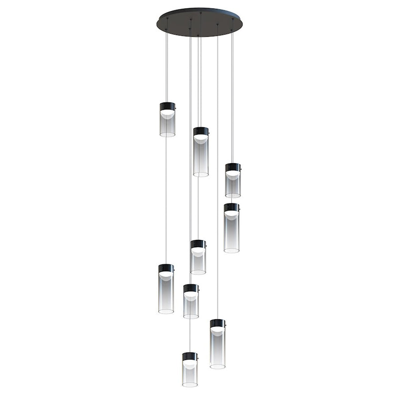 ET2 Lighting Highball 9 Light LED Pendant, Gunmetal/Smoke