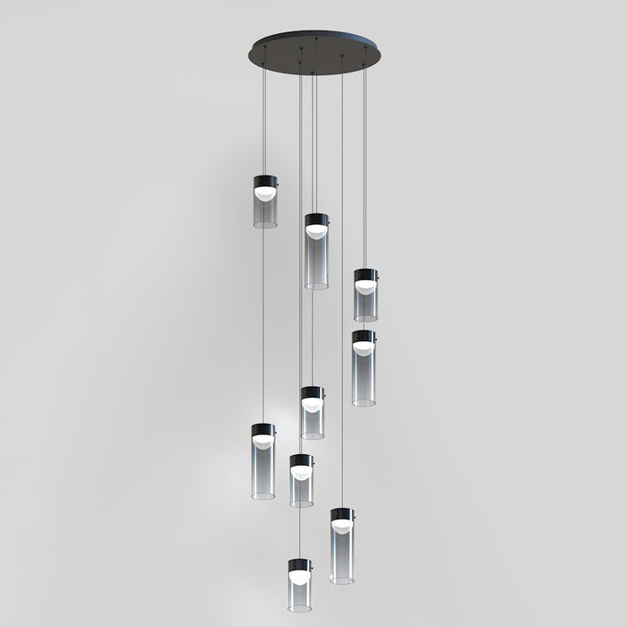 ET2 Lighting Highball 9 Light LED Pendant, Gunmetal/Smoke