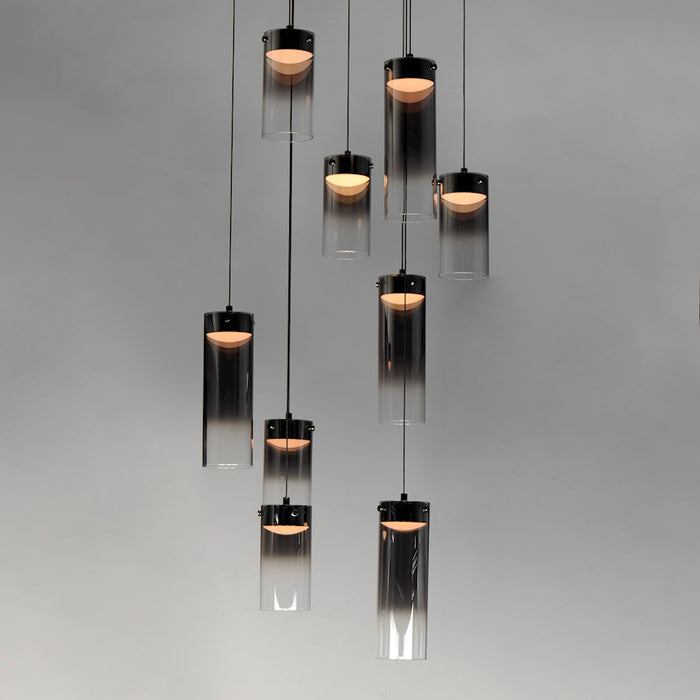 ET2 Lighting Highball 9 Light LED Pendant, Gunmetal/Smoke
