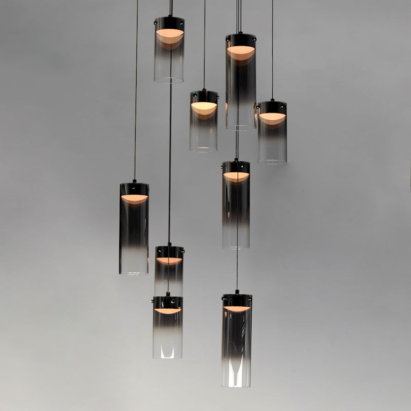 ET2 Lighting Highball 9 Light LED Pendant, Gunmetal/Smoke