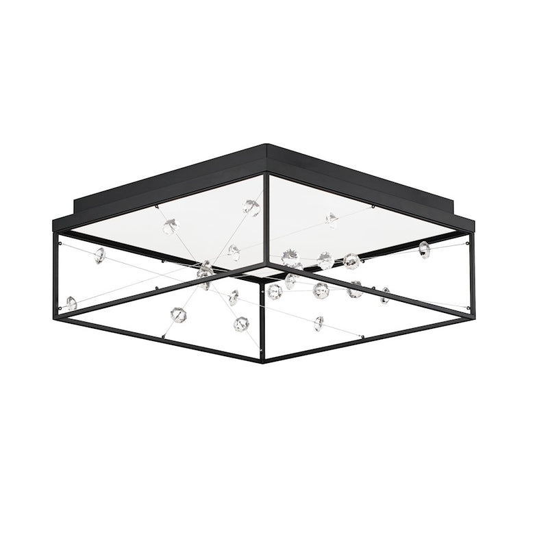 ET2 Lighting Entanglement 1 Light LED Flush Mount, Black/Crystal