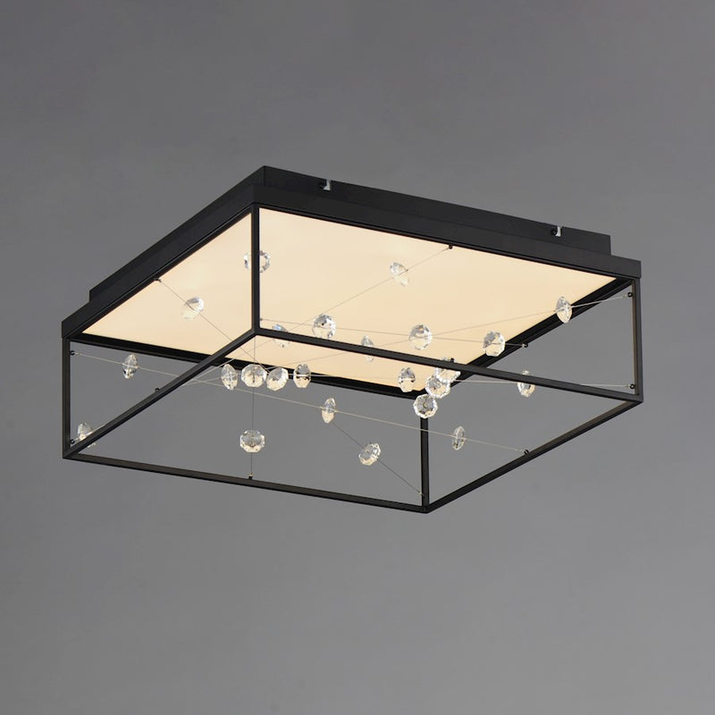 ET2 Lighting Entanglement 1 Light LED Flush Mount, Black/Crystal
