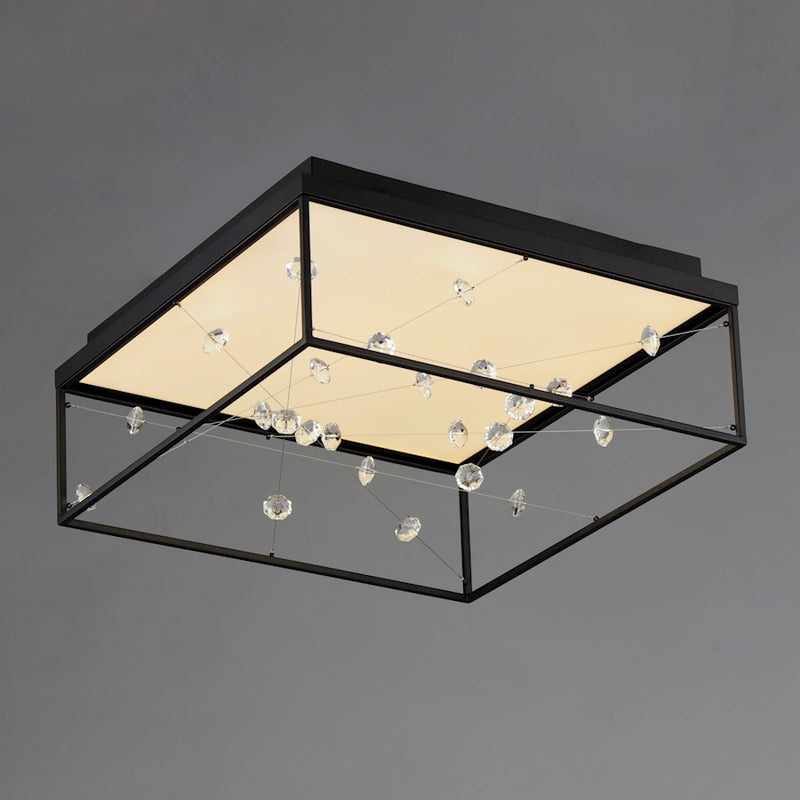 ET2 Lighting Entanglement 1 Light LED Flush Mount, Black/Crystal
